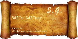 Sós Gábor névjegykártya